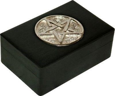 Wooden box with pentagram to store all your little secrets