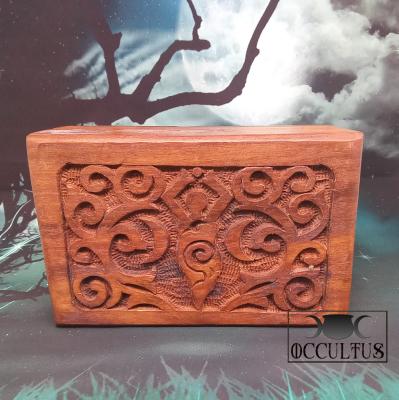 Pagan wooden box to store stones, incense, tarot...
