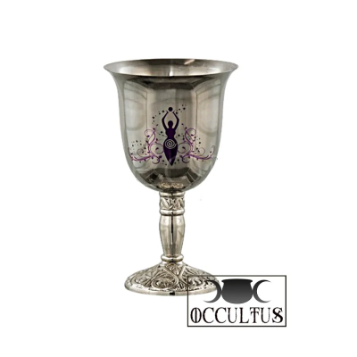Chalice, silver plated metal, under the protection of the Goddess