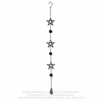 Musical carillon or decoration with 3 penagram by Alchemy Gothic