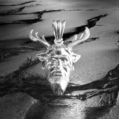 Pendant, silver plated, representing the god Cernunnos